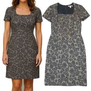 Banana Republic Lace Sheath Dress 4 Office Wedding Guest Structured Glam Elegant